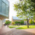 A wide angle view of the Middle and Senior School Quadrangle with students walking between buildings