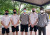 A group of Senior School boys in the Atrium courtyard on day one of Term 1, 2022