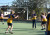 Year 11 students playing netball as part of their Wellbeing Day