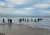 Students bodyboarding at the beach during Year 8 Camp