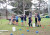 Students participating in a group activity on Year 8 Camp