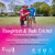 A promotional image showing a dad and his daughter behind some cricket stumps - Dads and Daughters Cricket, Registration is now open for Term 4, Concordia College, Sunday afternoons, 12-1.30pm starting 20 October. For more info and to register www.daughtersanddads.cricket.com.au